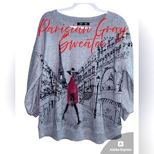 ❤️🩶 Love + Lace Gray Parisian Sweater🩶❤️